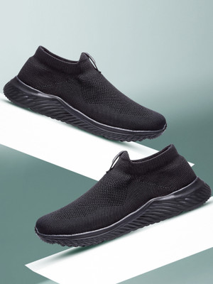 asian Moonwalk-01 Black Walking Shoes For Men(Black , 6)