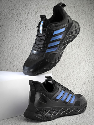 action Athleo TURBO 1001 Stylish Lightweight Comfortable Sports Lace Up Running Shoes For Men(Black, Blue , 7)