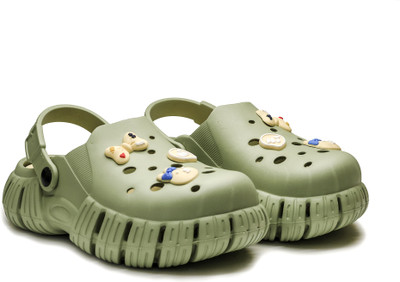 asian INDIGO-10 Clogs For Women(Green , 8)
