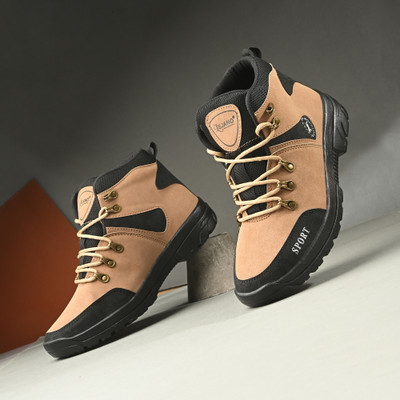 NEAKSER High Tops For Men(Tan, Black, Brown , 9)