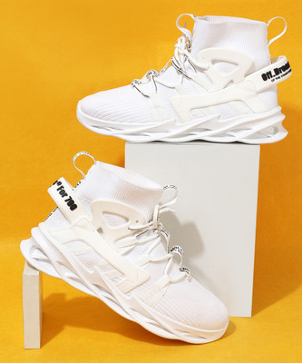 RapidBox High Tops Sneakers For Men(White , 10)