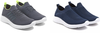 Face Sneakers For Men(Navy, Grey , 9)
