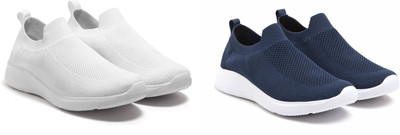 Face Sneakers For Men(Navy, White , 9)