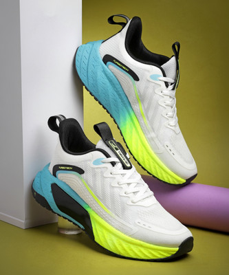 action Athleo TURBO 502 Stylish Lightweight Comfortable Sports Lace Up Running Shoes For Men(White , 6)