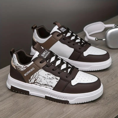 NEAKSER Sneakers For Men(Brown, White , 9)