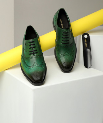 Monte Carlo Brogues For Men(Green , 8)