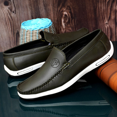LATWOSCA Men Casual Loafers For Men(Black , 10)