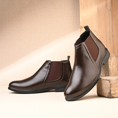 AMICO Chelsea Boots For Mens Boots For Men(Brown , 8)