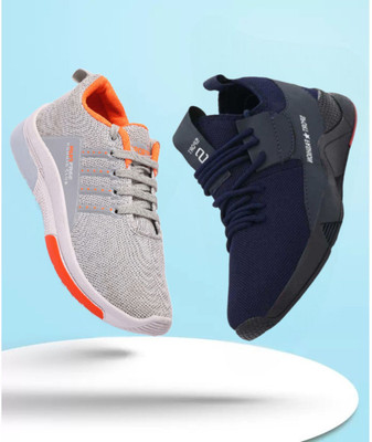 HOTSTYLE Combo Pack Of 2 Running Shoes For Men(Blue, Grey , 7)