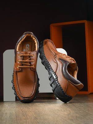 Rising Wolf Lightweight Comfort Extra Soft Summer Trendy Premium Stylish Party Lace Up For Men(Tan , 10)