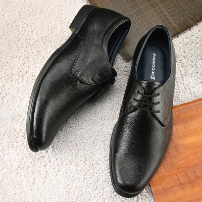 PROVOGUE Black Formal Shoes |Official Shoes |College |Semi Formal Shoes |Formal Boots Lace Up For Men(Black , 8)