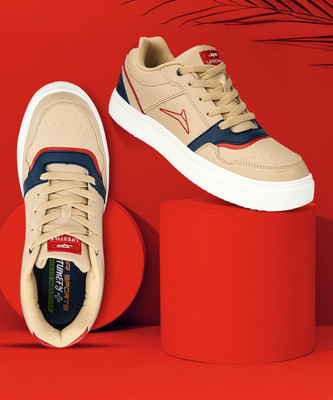 JQR STYLE-004 Sneakers For Men(Beige, Blue, Red , 8)