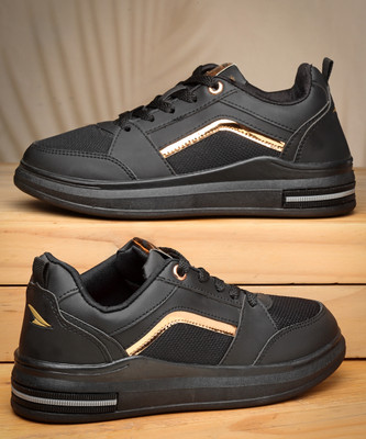 asian Casual Sneaker Shoes for Women | Soft Cushioned Insole || Luna-02 Sneakers For Women(Black , 8)