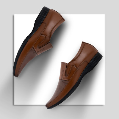 Khadim's Embossing Slip On For Men(Tan , 7)