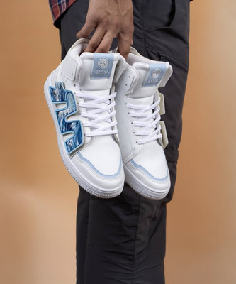 bacca bucci PATCH-PLAY Mid-Top Sneakers For Men(White , 6)