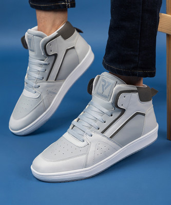 RUN SEVEN ( by GO21 ) Soft Insole, Slip-Resistance|High Top Lace High Tops For Men(Grey , 10)