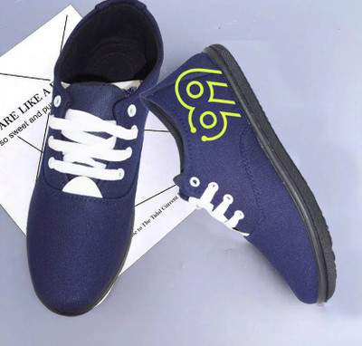 KANEGGYE New Men Canvas Shoes Engineered for comfort, styled for impact Outdoors For Men(Dark Blue , 5)