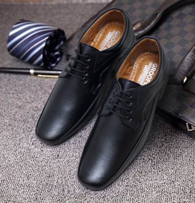Groofer Groofer Mne,s best Fashion official Formal Shoes Lace Up For Men(Black , 10)