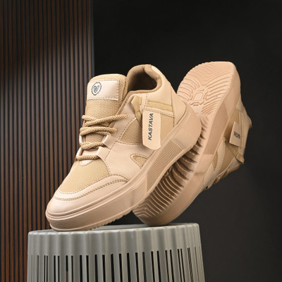 KASTAVA Premium Comfortable Everyday Edge Sneakers For Men(Tan , 7)