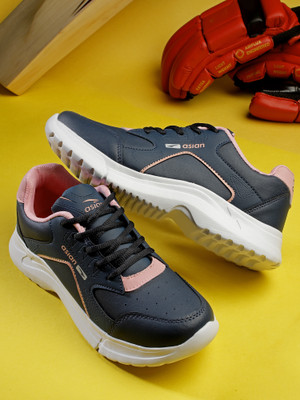 asian Walking Shoes For Women(Navy, Pink , 4)