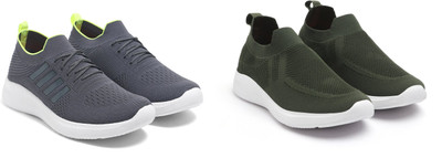 Face Stylish Sports Shoes for Men – Ideal for Running, Gym & Training Sneakers For Men(Grey, Olive , 9)