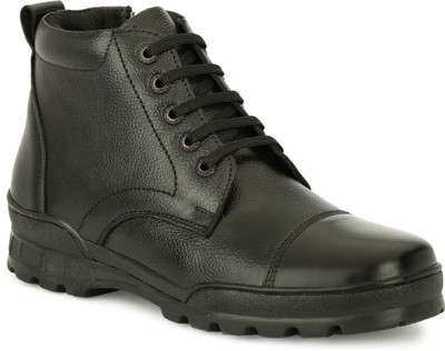 ERIX Pure Leather Police/Army/Official Officer Class/NCC/ driving/daily use Boots For Women(Black , 10)