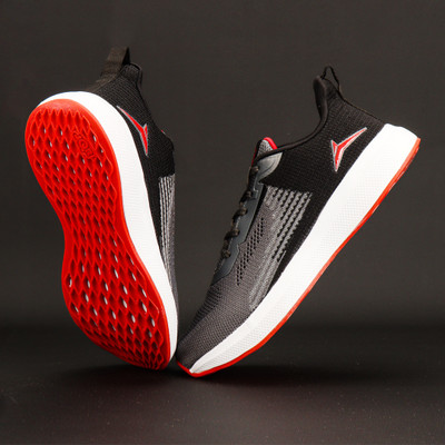 JQR Sports shoes, Running, Walking, Lightweight, Gym, Stylish Running Shoes For Men(Black, Red , 6)