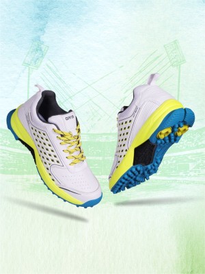 AIVIN HIT-MAN Cricket Shoes For Men(White, Yellow, Blue)