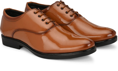 light bulls Patent formal shoes for men Party Wear For Men(Tan , 8)
