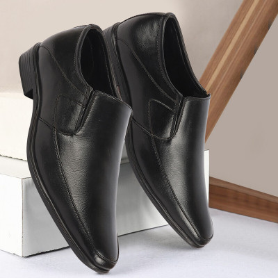 FAUSTO Formal Office Work Pointed Toe Shoes Slip On For Men(Black , 9)
