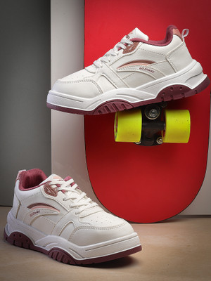 asian Casual Sneaker Shoes For Women | Stylish and Comfortable | NANCY-01 Sneakers For Women(White, Maroon , 5)