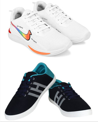 Free Kicks Combo Of 2 Shoes FK-NK-900 & FK-Mcw145 Sneakers For Men(Blue , 9)
