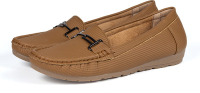 Indifeet Brown Loafers UK 3 Loafers For Women(Camel , 3)