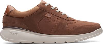 CLARKS Gaskill Vibe Dark Tan Combi Casuals For Men