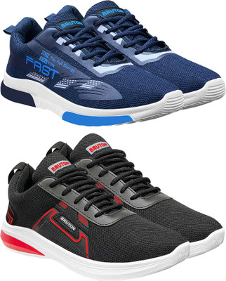 BRUTON 2 Combo Sneaker Shoes Sneakers For Men(Black, Blue , 7)