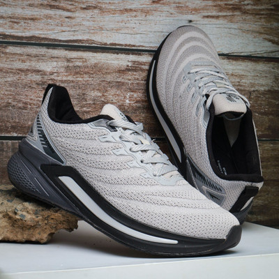 asian Powerplay-25 Men's Running Shoes | Sports Sneakers Lightweight & Stylish Running Shoes For Men(Grey, Black , 9)