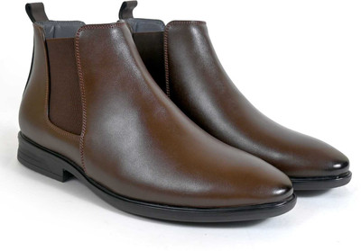 Next Walk Men's Synthetic Leather Lightweight Comfortable Trendy Outdoor Casual Shoes Boots For Men(Brown , 9)