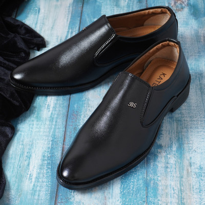 KATENIA Office & Party Wear Semi Formal shoes Slip On For Men(Black , 9)