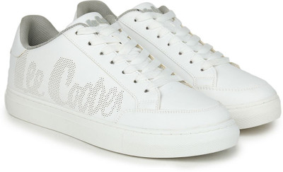 LEE COOPER Leather Casual Lace-Up Stylish Lightweight and Comfortable Daily Wear Sneakers For Men(White , 6)