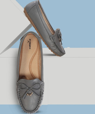 CATBIRD Elegant Comfortable Flat Shoes for Office Wear Loafers For Women(Grey , 4 Uk_india)