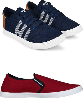 Free Kicks Combo Of 2 Shoes FK-MCW-145 & FK-Fitman Sneakers For Men(Maroon , 6)