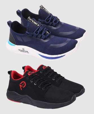 HOTSTYLE 2 Pair Combo Stylish & Trendy Running Shoes For Men(Multicolor , 7)
