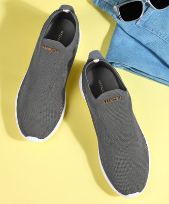 Neemans The Everyday Basic Slip On Casual Shoes For Men | Lightweight & Comfortable Slip On Sneakers For Men(Grey , 8)