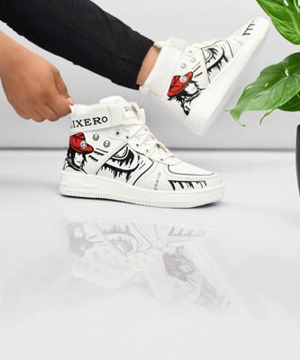 Zixer Alpha Korean High Tops Funky Sneakers Shoes/Trendy Chunky Dancing Sneakers Shoes High Tops For Men(White , 8)