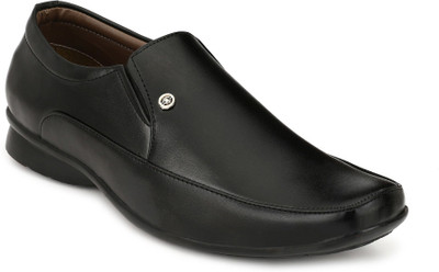 John Karsun Formal Black Shoes for Men Without Lace All Day Long Office shoes Slip On For Men(Black , 12)