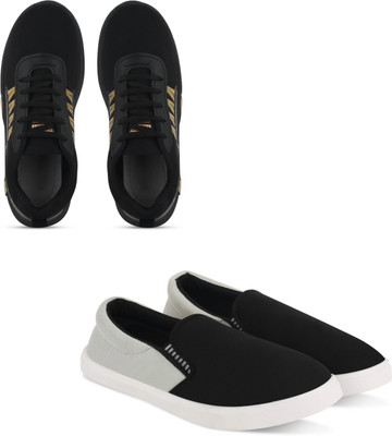 KMH Walking Shoes For Men(Black, Grey , 6)
