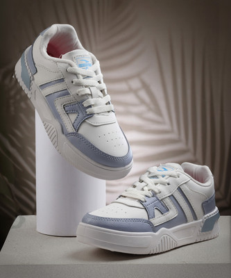 asian Sneakers For Women(White, Blue , 6)