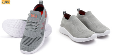 Face Stylish Sports Shoes for Men – Ideal for Running, Gym & Training Sneakers For Men(Grey, Grey , 9)