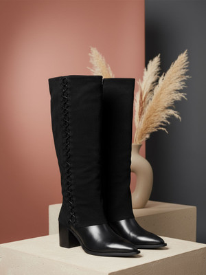 Ezok 1049 Lightweight Comfort Genuine Leather Soft Summer Trendy Premium Stylish Boots For Women(Black , 4)