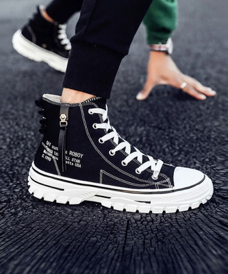 ALBANIA Sneakers For Men(Black, Grey , 7)